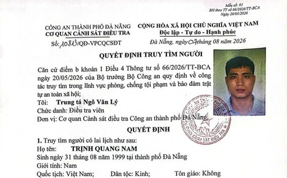 Công an truy tìm người có tên Trịnh Quang Nam SN 1999