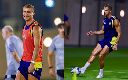 Ronaldo vẫn chưa dừng lại, khoe cơ bắp cuồn cuộn tươi rói trên sân tập ở tuổi 41
