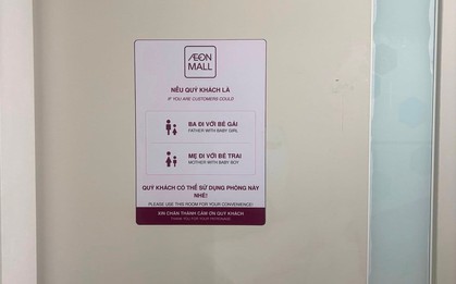 Tấm biển với 2 dòng chữ xuất hiện ở Aeon Mall khiến nhiều người tấm tắc khen