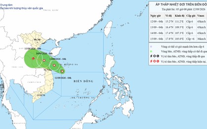 Diễn biến mới nhất của áp thấp nhiệt đới mạnh cấp 6 hướng về miền Trung