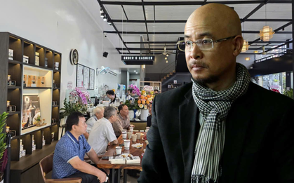 Cảnh tượng tại quán cà phê của ông Đặng Lê Nguyên Vũ ở đường Tân Sơn Nhì, TPHCM