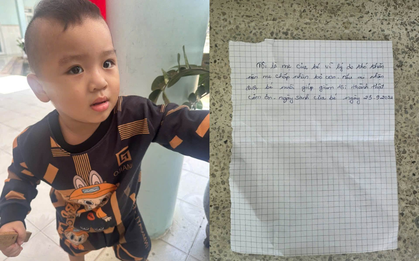 Bé trai 2 tuổi bị bỏ rơi trước cửa nhà dân, mẹ chỉ để lại túi quần áo và mảnh giấy nhắn