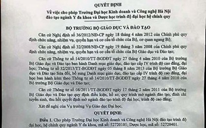 Xôn xao ĐH Kinh doanh và Công nghệ Hà Nội được đào tạo y, dược