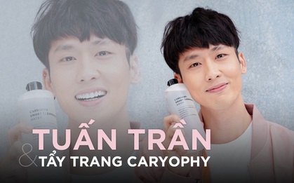 Suốt lúc ghi hình Bố Già, Tuấn Trần luôn kè kè em "người yêu" tẩy trang Caryophy