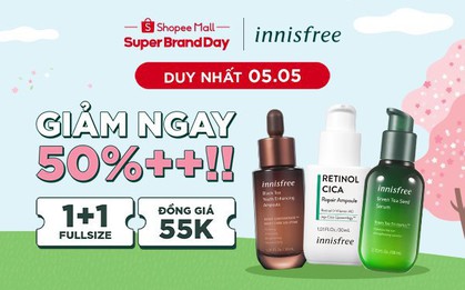 Đừng quên 5.5 này, Ngày Siêu Thương Hiệu của innisfree vẫn còn deal 55k cùng vô vàn ưu đãi đang đợi bạn