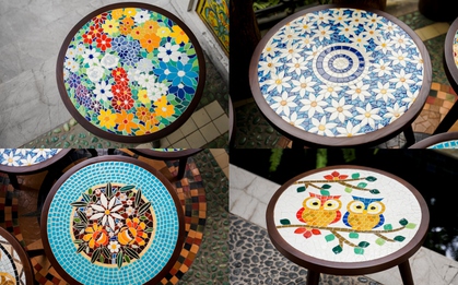 Muốn có góc chill độc lạ trong nhà nhất định không được bỏ qua mẫu bàn gốm mosaic handmade Bát Tràng này