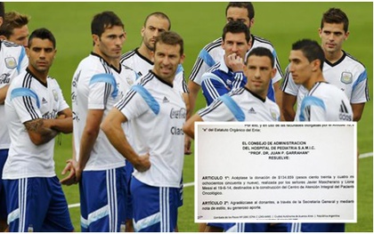 Đội tuyển Argentina tặng 2 tỷ đồng cho bệnh viện nhi đồng