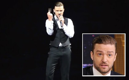 Justin Timberlake giơ "ngón tay thối" với fan trong concert