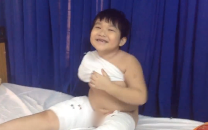 Clip cậu bé 6 tuổi bị cưa tay biểu diễn "hip hop" trên giường bệnh