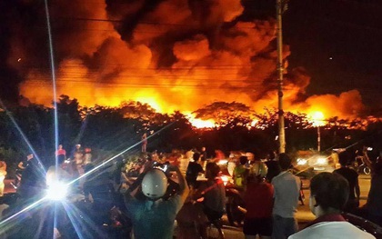 Cháy lớn tại cụm công nghiệp ở Hải Phòng, lửa bao trùm cả góc trời
