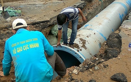 Khu vực Trung tâm Sài Gòn bị cúp nước do vỡ đường ống khi thi công tuyến metro