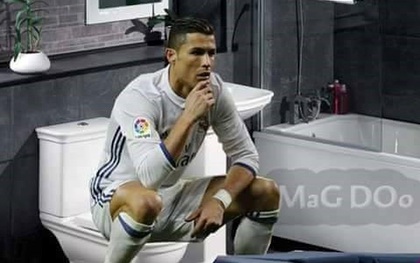 Ảnh chế: Ronaldo ngồi bồn cầu ngẫm nghĩ sự đời