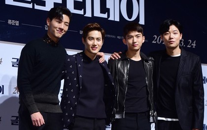 Suho (EXO) điển trai, thân thiết bên dàn mỹ nam mới nổi của điện ảnh Hàn