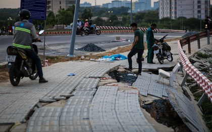 Sinh viên lo lắng vì đường sá trong khu đô thị ĐH Quốc gia TPHCM sạt lở nghiêm trọng