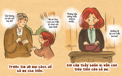 Bộ tranh: Rồi cũng đến lúc chúng ta giật mình thảng thốt, rằng bố mẹ đã già...