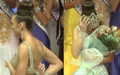 Hoa hậu Trái đất Mỹ bị bung váy, đội không vừa vương miện khi đăng quang