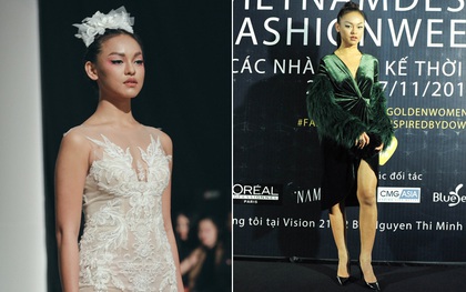 Mai Ngô người không ngấn mỡ, thong dong catwalk trong đầm cưới tinh khôi