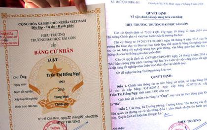 Sinh viên nữ bị ghi là "ông" trên bằng tốt nghiệp