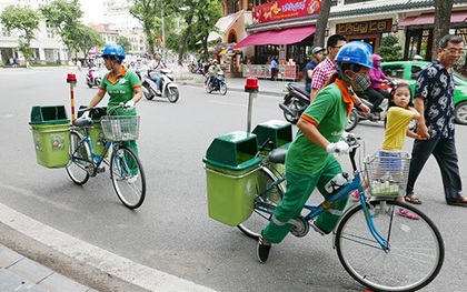Hà Nội thí điểm mô hình xe đạp dọn rác