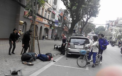 Hà Nội: Ô tô Kia Morning mất lái gây tai nạn trên đường, 2 người nhập viện cấp cứu