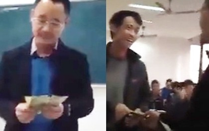 Clip "thầy giáo nhà người ta" lì xì sinh viên trong tiết học đầu năm mới