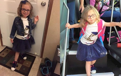 Gương mặt trước và sau ngày khai giảng của cô bé này cho thấy sự thật phũ phàng khi phải đi học