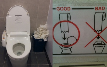 Vứt giấy vào toilet hay sọt rác và đây là cách xử lý ở các quốc gia khác nhau
