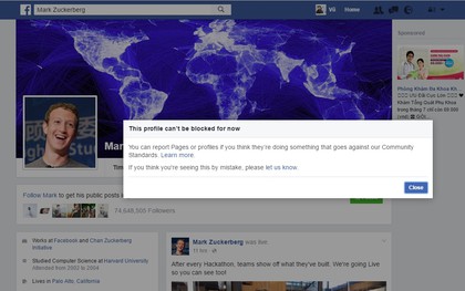 Điều bất ngờ gì sẽ xảy ra khi block tài khoản Facebook của Mark Zuckerberg?