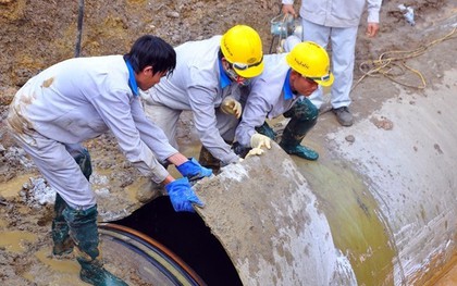 Cấp nước trở lại sau vụ vỡ đường ống nước sông Đà lần 17