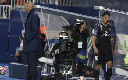 James Rodriguez không thèm bắt tay HLV Zidane, đấm ghế phản ứng