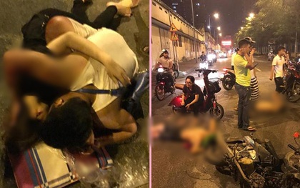 Hà Nội: Chồng chở vợ mang bầu bị hai thanh niên say xỉn tông trúng, 4 người bị thương nặng