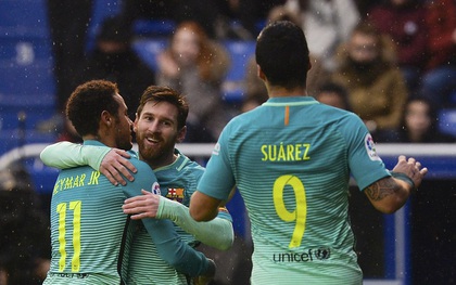 Tam tấu Messi-Suarez-Neymar bùng nổ, Barca hủy diệt Alaves 6-0