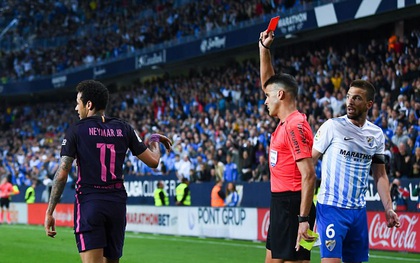 Neymar nhận thẻ đỏ, Barca tự bắn vào chân mình