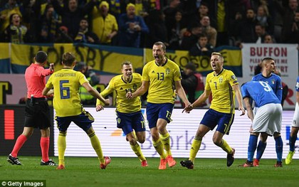 Thua Thụy Điển ở lượt đi play-off, Italia nguy cơ vắng mặt ở World Cup 2018
