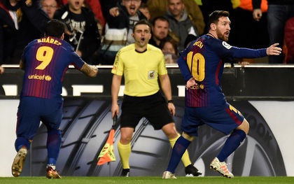 Messi bị tước bàn thắng hợp lệ, Barca chia điểm trên sân của Valencia