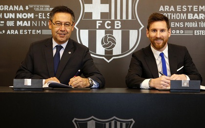 Chính thức: Messi ký hợp đồng ở lại Barca đến năm 2021