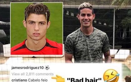 Chê tóc mới của James Rodriguez xấu òm, Ronaldo bị lục lại quá khứ "trẻ trâu"