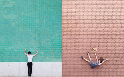 Cặp đôi với công thức chụp ảnh sống ảo siêu đẹp: Chỉ một bức tường và khả năng diễn cực sâu