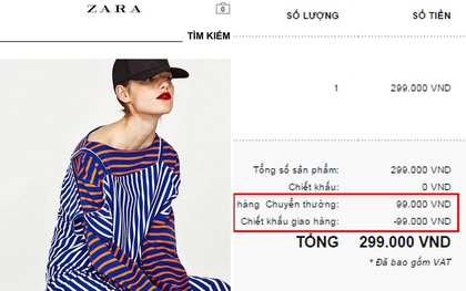 Website chạy thử của Zara Việt Nam đang free ship cho mọi đơn hàng