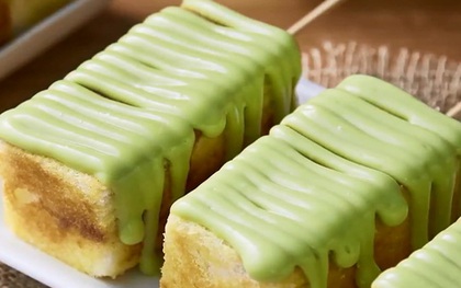 Bánh mì nướng bơ phủ kem matcha hấp dẫn khôn lường