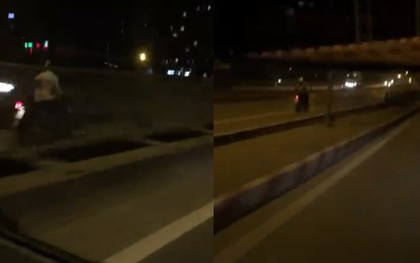 Clip: Nam thanh niên đi ngược chiều với tốc độ "bàn thờ" tại đường vành đai 3 trên cao