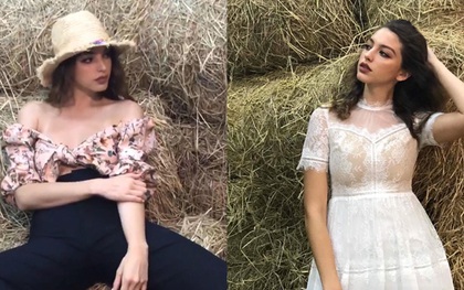 Celine Farach chưa về nước và đang chụp hình cho một thương hiệu thời trang Việt