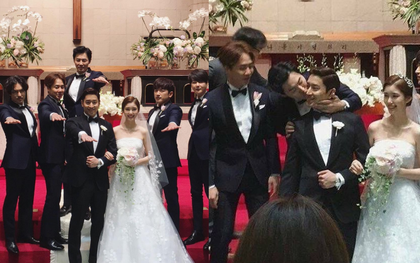 Đám cưới Eric Mun và Na Hye Mi: Chú rể ân cần đưa cô dâu vào lễ đường, dàn phù rể "quậy" hết mình