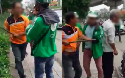 Nghi tranh giành khách, xe ôm truyền thống cầm gậy truy đuổi tài xế Grab gây náo loạn đường phố Hà Nội