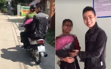 Thêm thông tin thú vị về người chồng đi tặng hoa cho vợ bị bắt vì không đội mũ bảo hiểm, được công an chở đi tặng