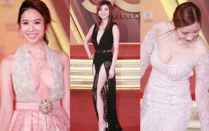 Sự kiện sinh nhật TVB 50 năm: Hoa hậu, Á hậu lẫn diễn viên phụ tranh nhau khoe vòng 1 đến mức phản cảm