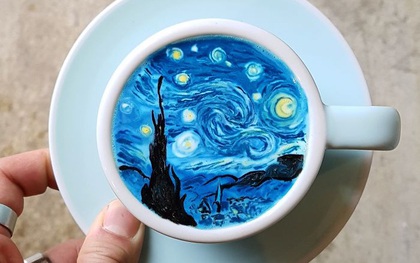 15 bức tranh tuyệt đẹp được vẽ trên tách cà phê