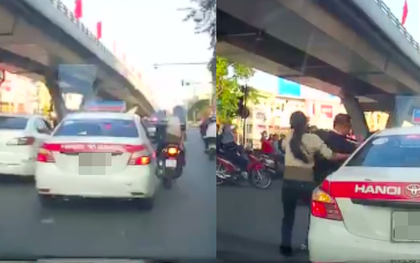 Người đàn ông chạy SH chặn xe taxi, dọa đánh tài xế vì không được tạt đầu