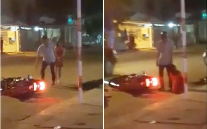 Clip: Cô gái trẻ gào khóc, quỳ xuống van xin vì bị người yêu chửi mắng giữa đường phố