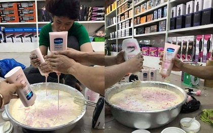 Loạt ảnh sản xuất kem trộn tại gia gây xôn xao mạng xã hội Thái Lan